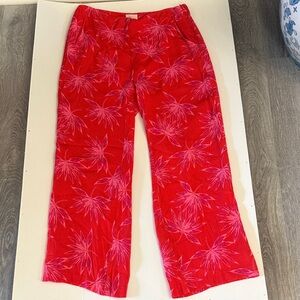 dee elly Red Printed Top with Pink Accents